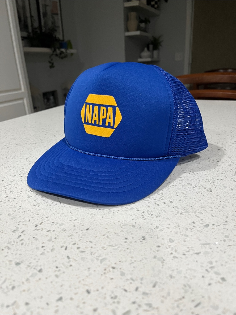 VTG NAPA Blue Trucker Hat with Yellow Logo